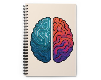 Creative Brain Spiral Notebook: 90gsm Ruled Pages, 6x8"