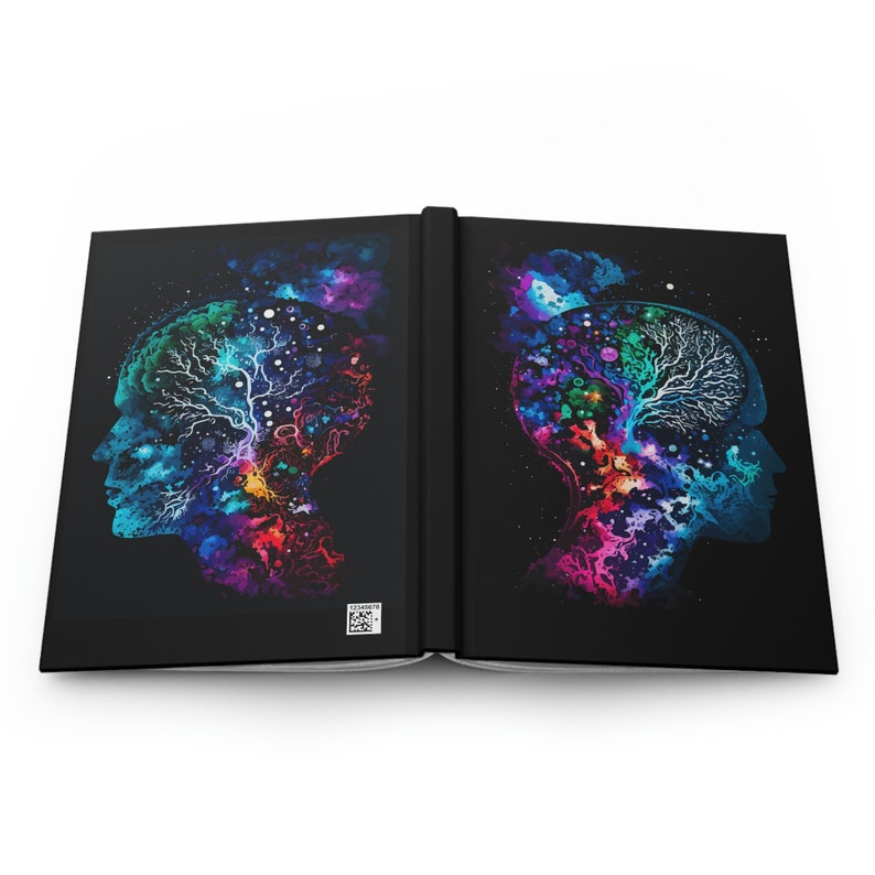 Cosmic Brain Hardcover Notebook – Colorful Neurology Gift image 1