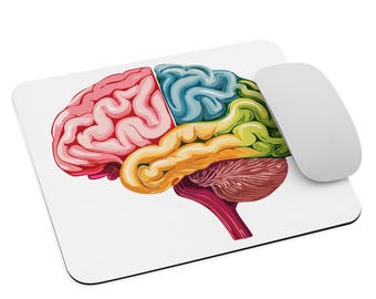 Vibrant Brain Anatomy Cosmic Colourful Unisex Mousemat, Neurology Neuroscience Neuro, neurologist gift - Colorbrust 2