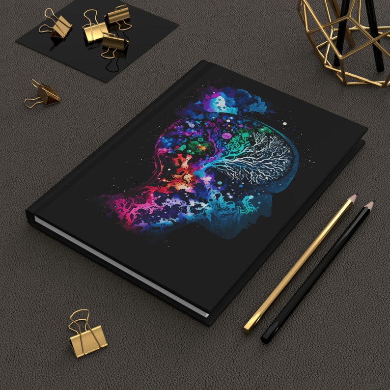 Cosmic Brain Hardcover Notebook – Colorful Neurology Gift image 5