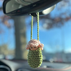 Sonny Angel Tote Bag Flower Pouch | Sonny Angel Holder | Crochet Flower Bag Charm | Flower Crochet | Car Accessory | Trinket Doll Pouch