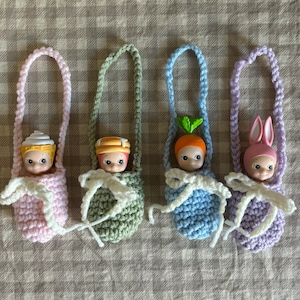 Sonny Angel Crochet Tote Bag Pouch | Sonny Angel Holder | Trinket Doll Pouch | Car Accessory | Bag Charm | HANDMADE