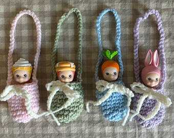 Sonny Angel Crochet Tote Bag Pouch | Sonny Angel Holder | Trinket Holder | Car Accessory | Bag Charm | HANDMADE