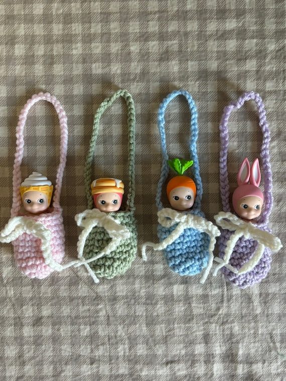 Sonny Angel Crochet Tote Bag Pouch | Sonny Angel Holder | Trinket Holder | Car Accessory | Bag Charm | HANDMADE