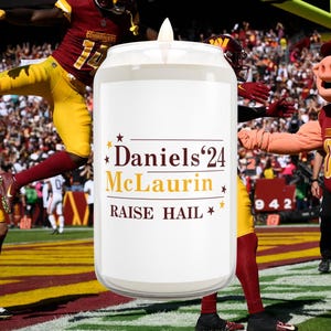 Washington Commanders-Themed Candle