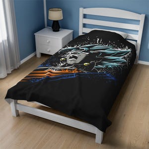 Dragon Ball Goku Super Saiyan Velveteen Pluszowy Koc