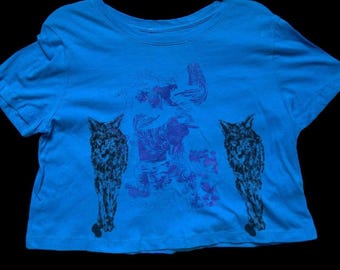 Abstract Coyote Dreamscape Cropped Tee Size M