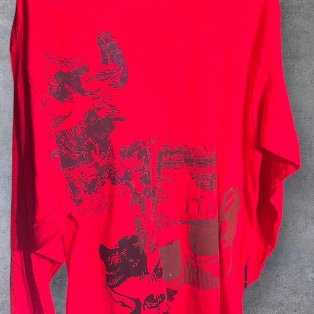 Unique Abstract Design Handprinted Red Sweatshirt L - Etsy