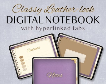 Lila Leder Landschaft Digitales Notizbuch: Verlinkter Planer (PDF)