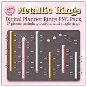 Digital Planner Rings Clipart, Instant Digital Download PNG