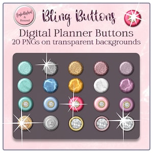 Digitale Planner Knoppen Clipart, Instant Digitale Download PNG