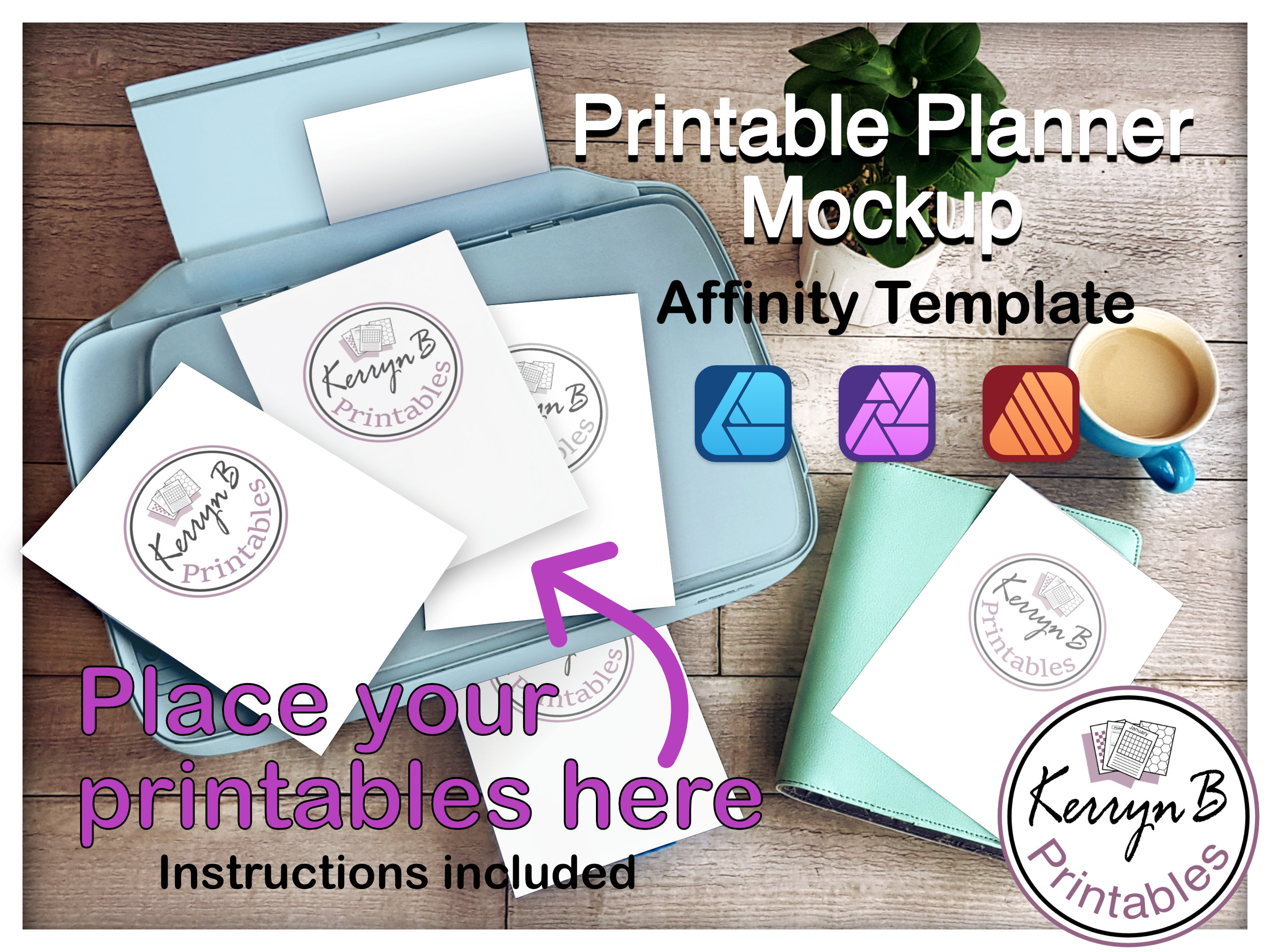 Mockup for Printables, Printer Planner Mockup, Product Mockup Template ...