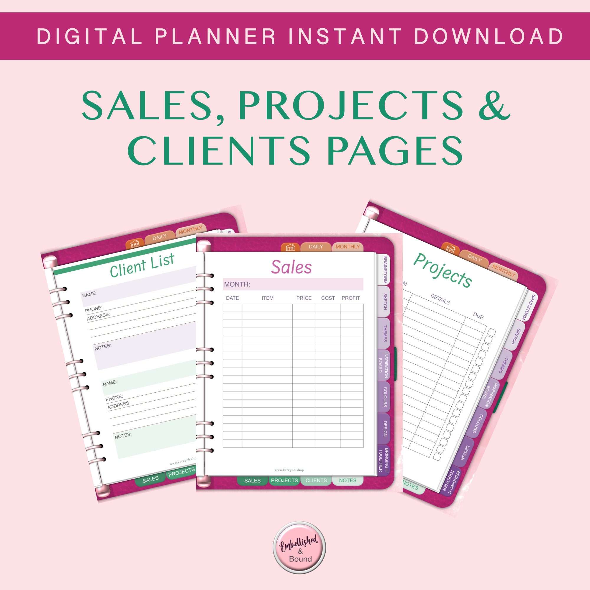 Digital Planner Pattern Surface Pattern Design Digital Planner: Collection Workbook (PDF ...