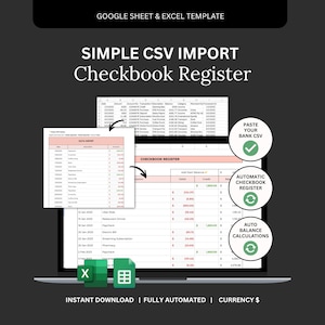Registro de chequera digital con importación de datos CSV desde extracto bancario