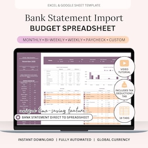 Automatische Haushaltskalkulation | Kontoauszug Import (Digitaler Download