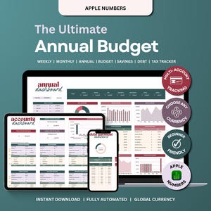 Mac Apple Numbers Finance Tracker: Monthly, Annual Budget Spreadsheet (2026)