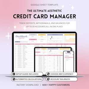 Credit Card Tracker: Digital Checkbook Register for Google Sheets (Instant Download)