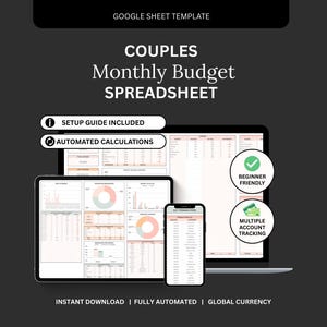 Planilha de orçamento para casais: Planilha de controle financeiro do Google Sheets (Download digital)