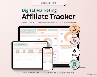 Affiliate Tracker Spreadsheet, Digital Marketing Content Planner, Tiktok Shop Spreadsheet (Google Sheet)