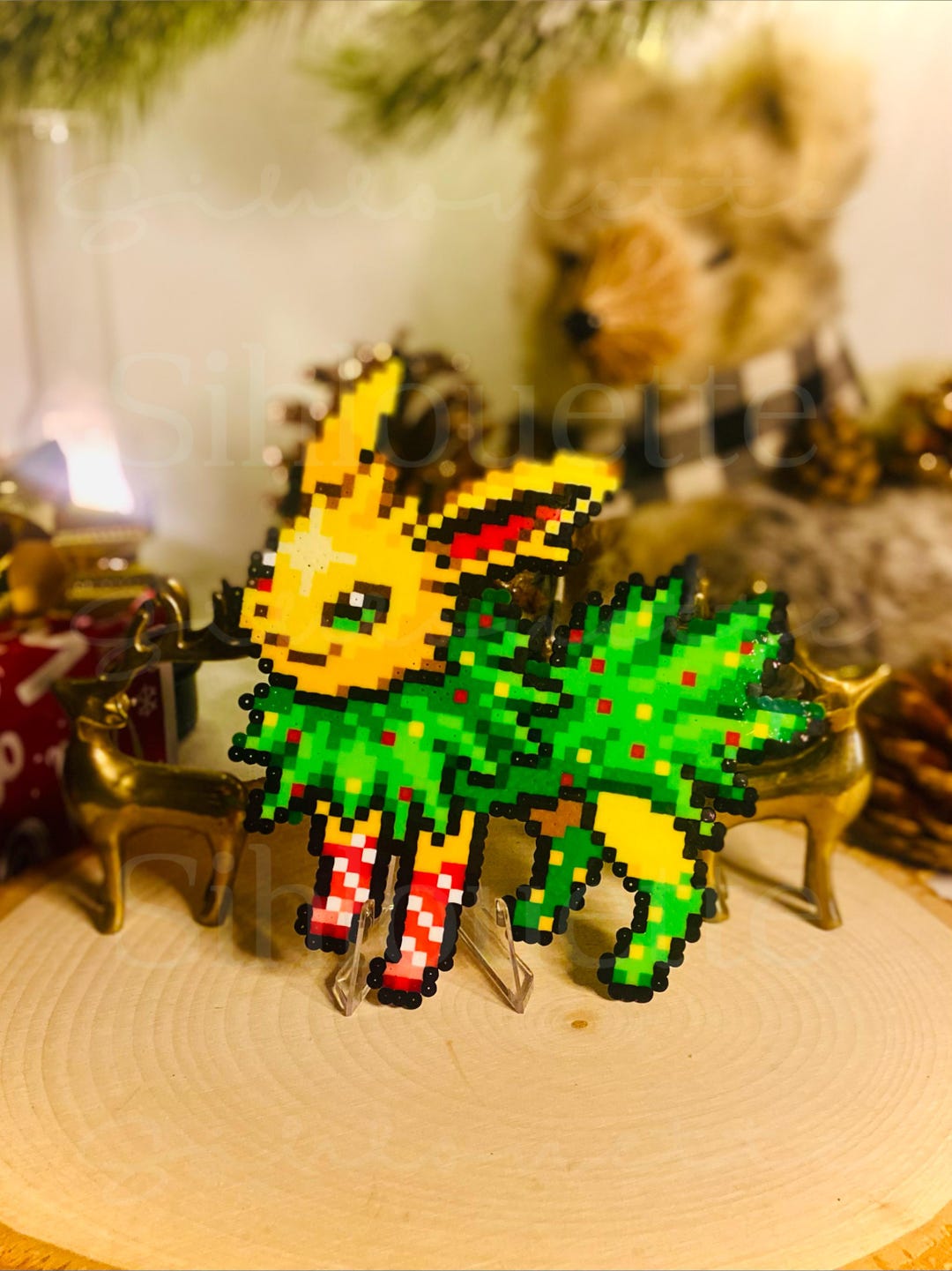 Christmas Pine Tree Jolteon Perler Bead Standee - Etsy