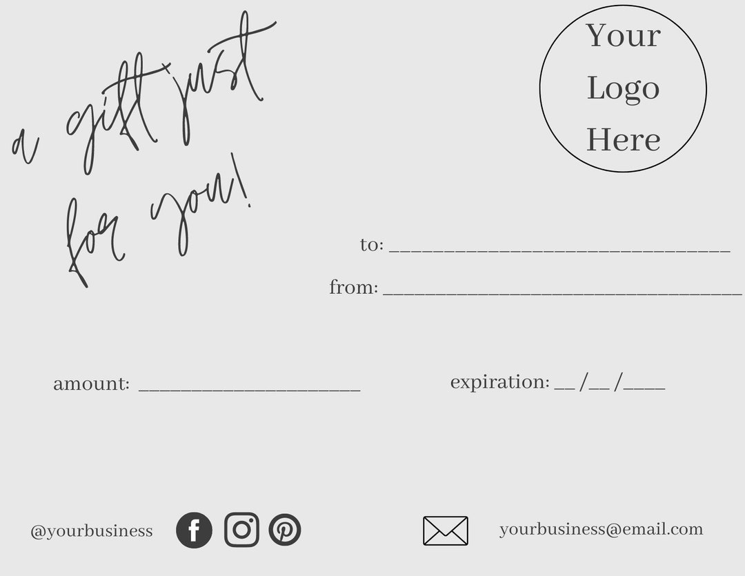 Modern Gift Certificate Template DIY Gift Certificate Modern Simple