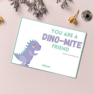 PRINTABLE Kid Valentines Day Card | Cute Valentines Day Cards | Dinosaur Valentines Day Cards | School Valentines Day Cards