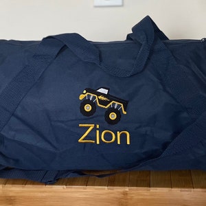 Boys Personalized Overnight Bag with Truck Custom Sleepover Bag, Customized Overnight Bag, Gift for Boy with Name, Boy Ring Bearer Gift