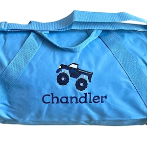 Boys Personalized Overnight Bag with Truck Custom Sleepover Bag, Customized Overnight Bag, Gift for Boy with Name, Boys Carry-on luggage bag