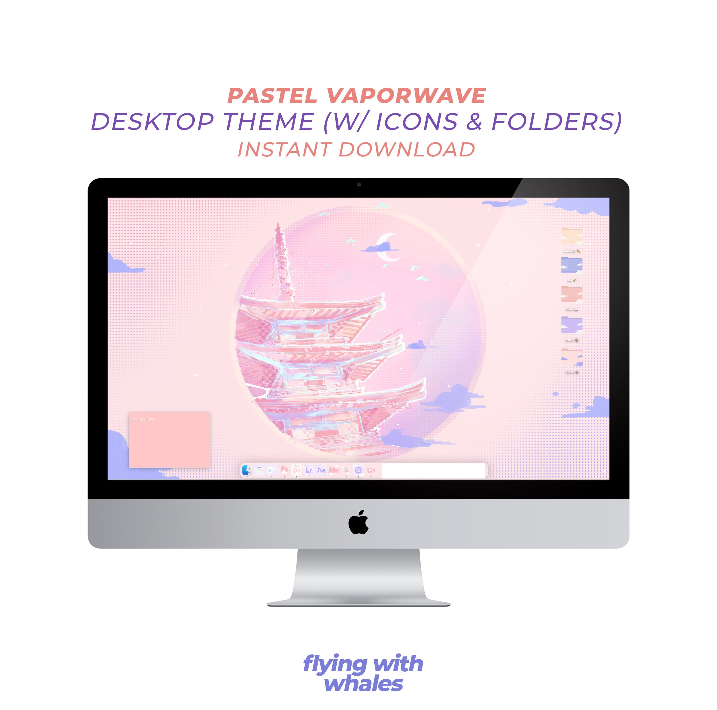 Pastel Vaporwave Desktop Theme Pack / Desktop Wallpaper, Macbook