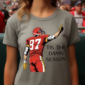 TS Travis Kelce Swift Damn Season T-Shirt, KC Chiefs Sw!ftie Taylor&#39;s Boyfriend Shirt, Funny Taylor Football Era Version Tee, Gift for Fans