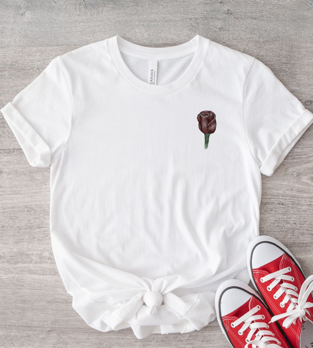 Single Red Rose Shirt, Floral Shirt, Red Rose, Valentine Shirt