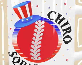 4th of July Chiro Squad Mug 11oz 15oz | Patriotic Chiropractor Coffee Mug | USA Chiropractic Gift