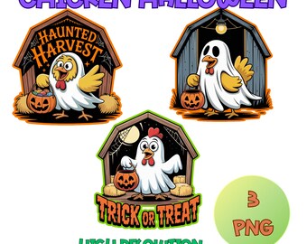 chicken Halloween png, Chicken Trick or Treat, spooky chicken clipart, funny chicken halloween, halloween rooster png, halloween barn animal