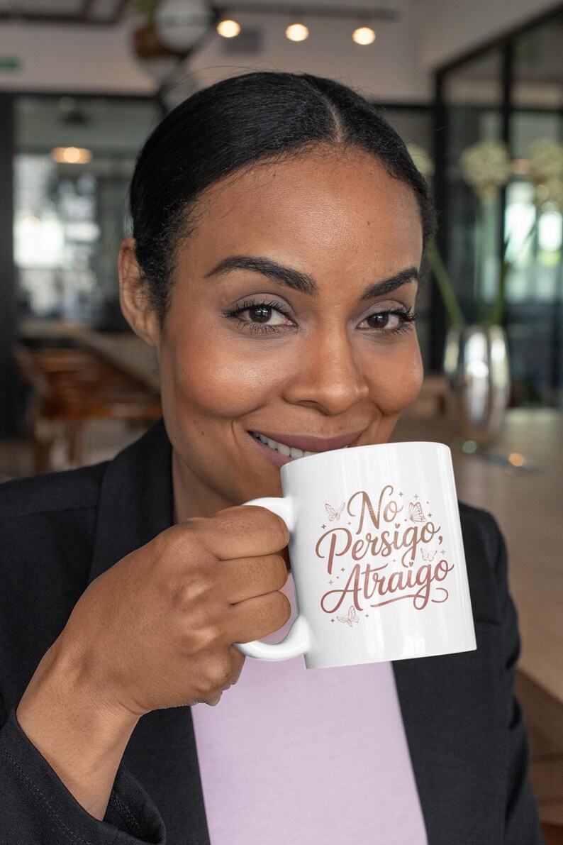 No Persigo Atraigo Mug 11oz 15oz | Spanish Self Love Coffee Mug | Feminine Energy Ceramic Cup image 5