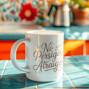 No Persigo Atraigo Mug 11oz 15oz | Spanish Self Love Coffee Mug | Feminine Energy Ceramic Cup image 6