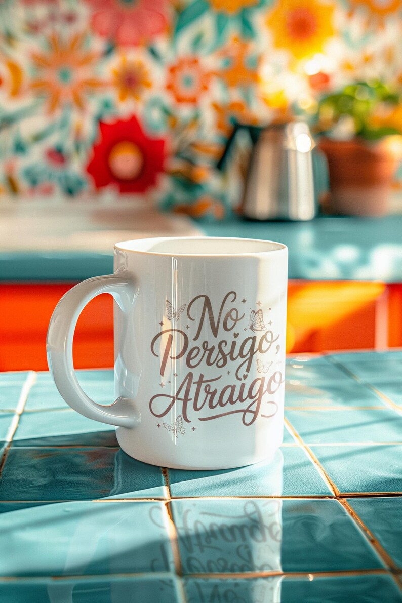 No Persigo Atraigo Mug 11oz 15oz | Spanish Self Love Coffee Mug | Feminine Energy Ceramic Cup image 6