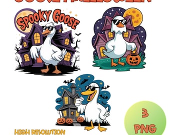 spooky goose png, halloween goose clipart, ghost goose printable, funny halloween goose, scary goose digital, spooky goose sublimation
