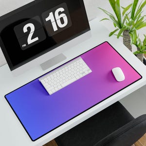 Purple and Blue Fade Desk Mat, Modern Desk Mat, Aesthetic Mouse Pad, Office Decor Gift,Desk Accessories Organizer, Home Office,Desk Mat Blue