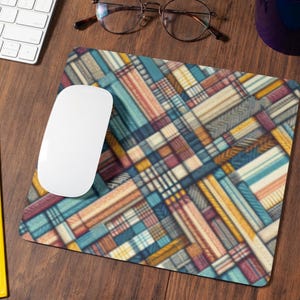 Plaid Design Mouse Pad- Aesthetic Mouse Pad Office Decor, Gaming Mouse Pad, Office Accessories, Gift Set, Desk Decor, Home Accessories