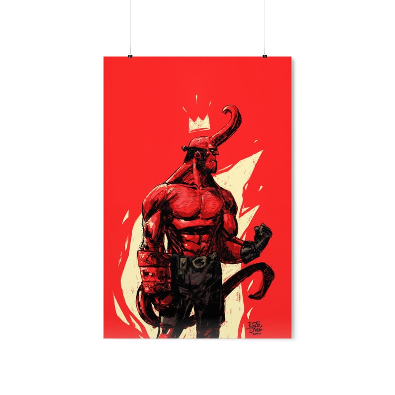 Hellboy Poster, Hellboy print, movie poster, Hellboy Vintage, Hellboy gift, Boys room decor, Boys gifts, Comics style, super hero poster image 2