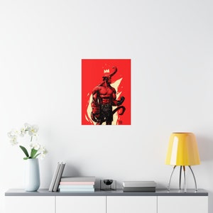 Hellboy Poster, Hellboy print, movie poster, Hellboy Vintage, Hellboy gift, Boys room decor, Boys gifts, Comics style, super hero poster image 9