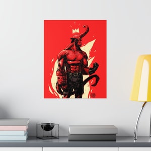 Hellboy Poster, Hellboy print, movie poster, Hellboy Vintage, Hellboy gift, Boys room decor, Boys gifts, Comics style, super hero poster image 8