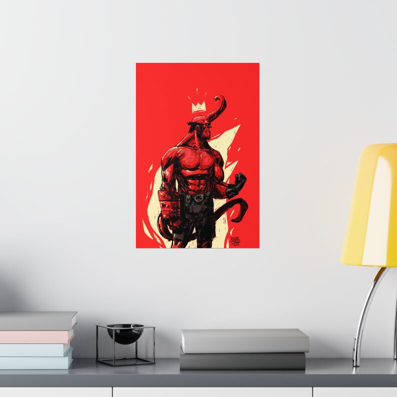 Hellboy Poster, Hellboy print, movie poster, Hellboy Vintage, Hellboy gift, Boys room decor, Boys gifts, Comics style, super hero poster image 7