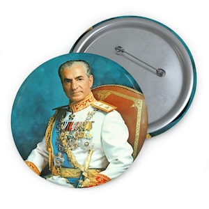 Shah of Iran button, Mohammad Reza Pahlavi pin , Mohammad Reza Shah, King of Iran badge, Shah of Persia