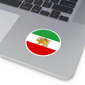 Flag of Iran with the &quot;Shir-o-Khorshid&quot; or &quot;Lion and Sun&quot; sticker