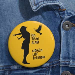 Jin, jiyan, azadî - Women Life Freedom, Yellow pin - 3 sizes