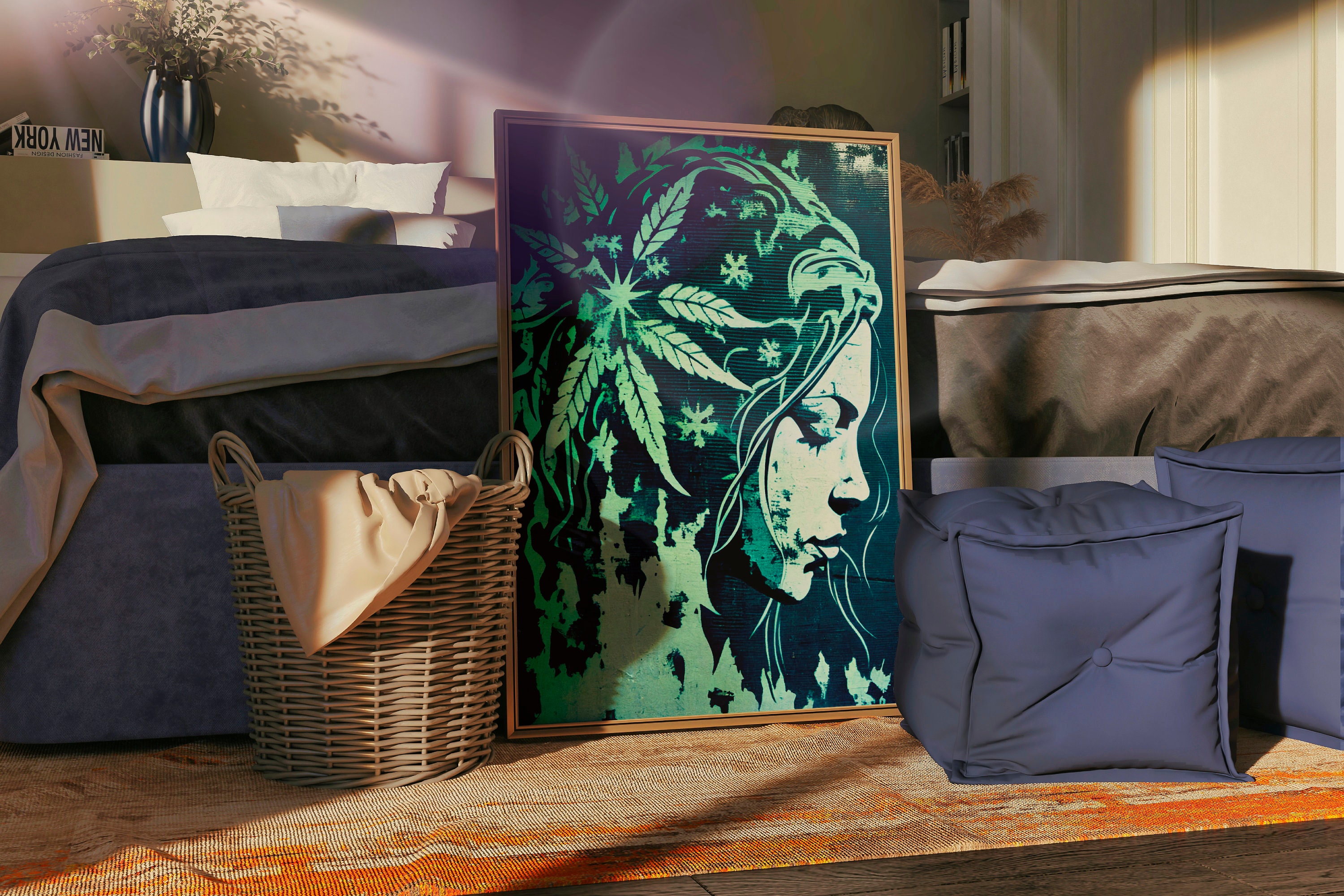 Printable Weed Artweed Postercannabis Print Printable Cannabis Artprintable Wall Artdigital Art ...