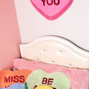 Love You Candy Heart Rug, Pink - Etsy