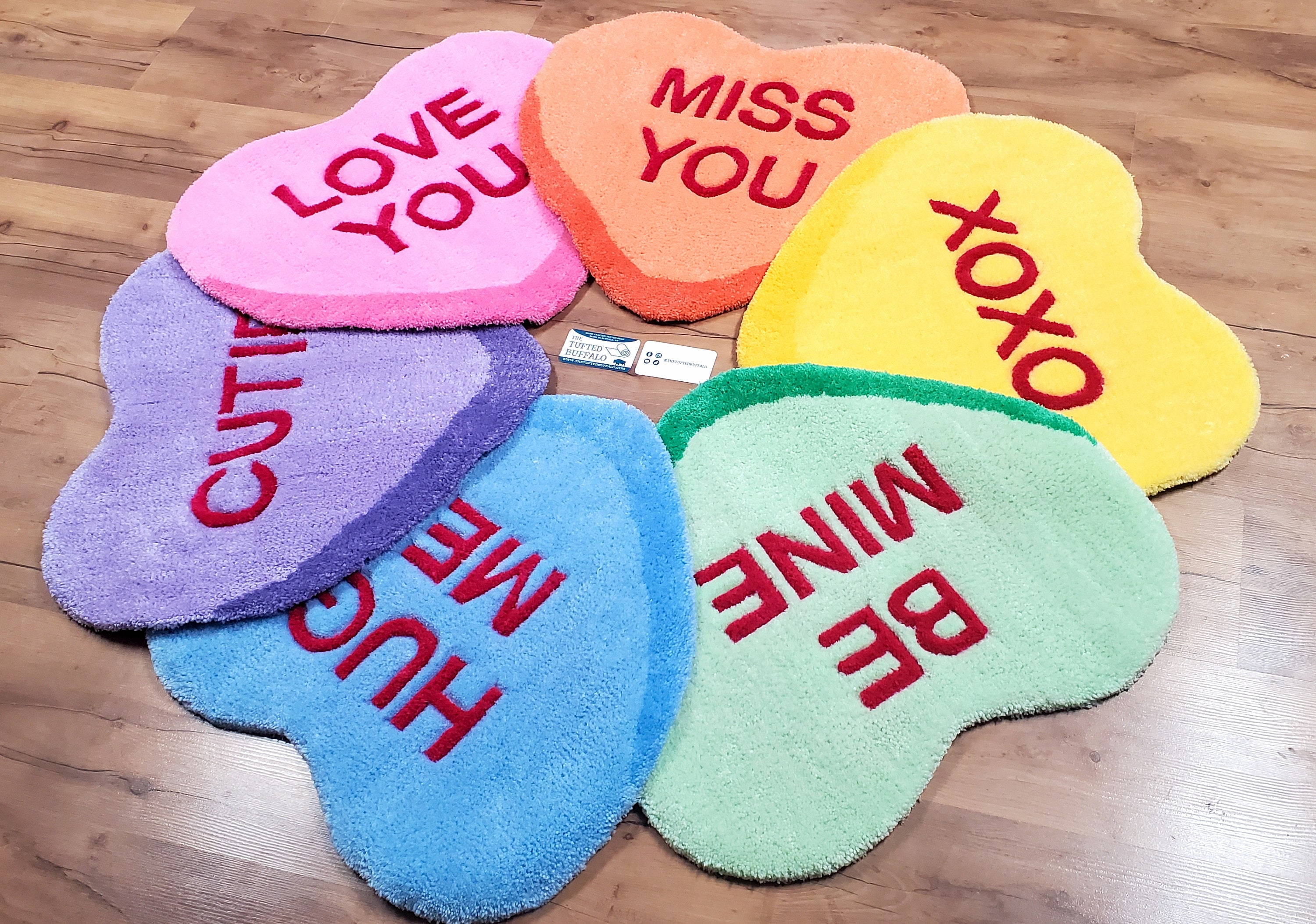 Love You Candy Heart Rug, Pink - Etsy