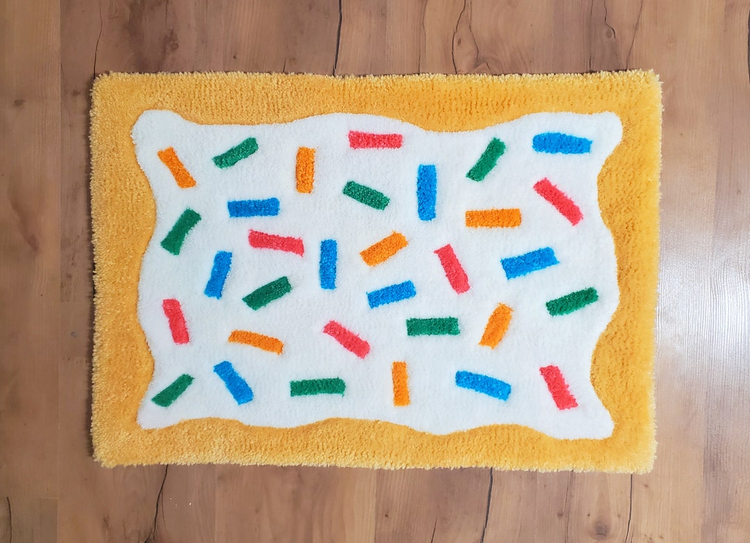 Poptart Rainbow Sprinkle Tufted Rug - Etsy